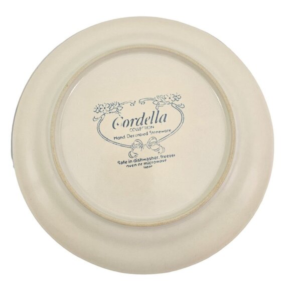 Cordella Bluet Hand Decorated 7 ¾” Stoneware Salad Luncheon Plates – Set of 4 - Picture 9 of 14